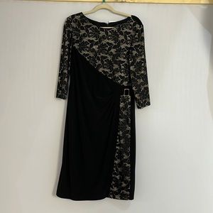 R&M Richards Black Dress with Lace Detail